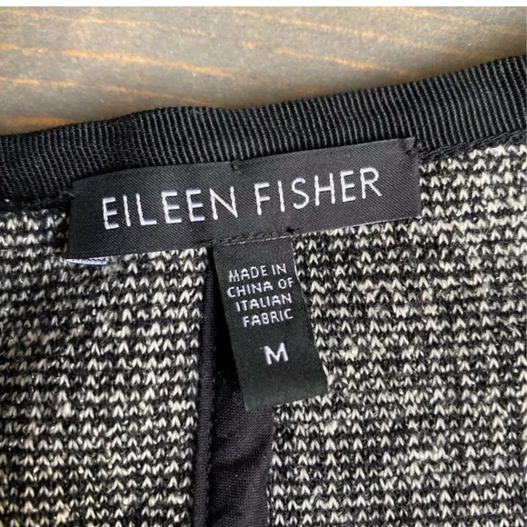 Eileen Fisher Jacket Tweed Color Block Cropped M - Picture 4 of 8